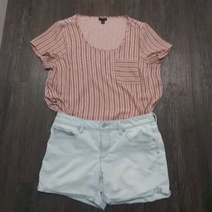 Torrid Pink & Black Stripe shirt